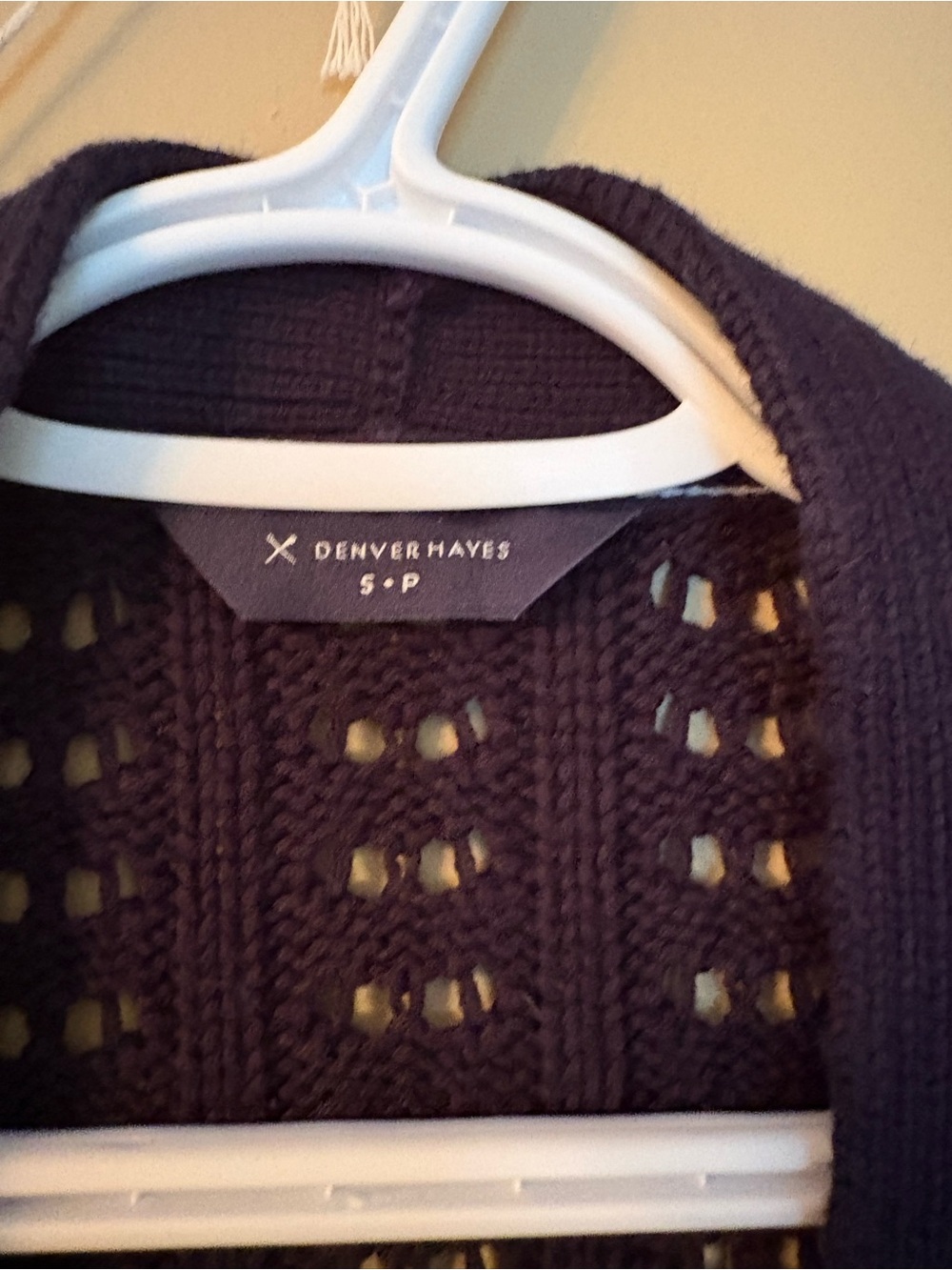 Denver Hayes Navy Blue Open Knit Button-Down Cardigan – Size S/P - Picture 3 of 9